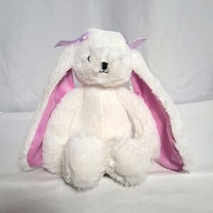 Bedtime Originals Lambs & Ivy 12" White Plush Bunny Rabbit Sasha Purple Bows